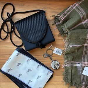 Bundle Satin Bag Scarfs Key Charm
